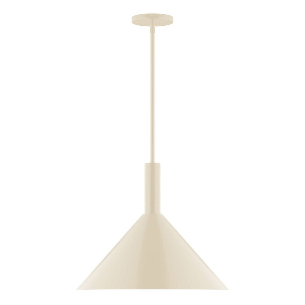 Montclair Lightworks STGX467-16-L13 18" Stack Cone LED Stem Hung Pendant, Cream